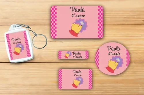 Adesivos Escolar+ Chaveiro Acrilico -pooh-mod 3