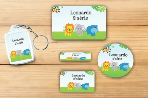 Adesivos Escolar+ Chaveiro Acrilico -safari-mod 1