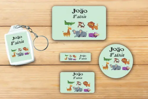Adesivos Escolar+ Chaveiro Acrilico -safari-mod 4