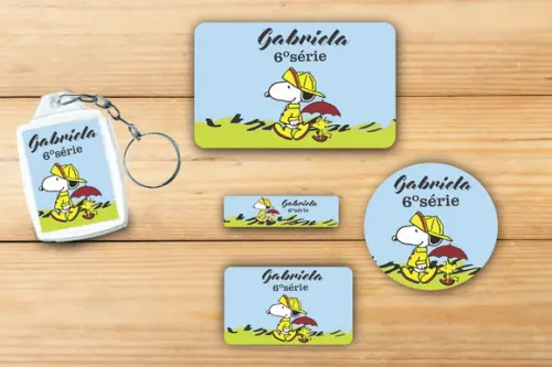 Adesivos Escolar+ Chaveiro Acrilico -snoopy-mod 2