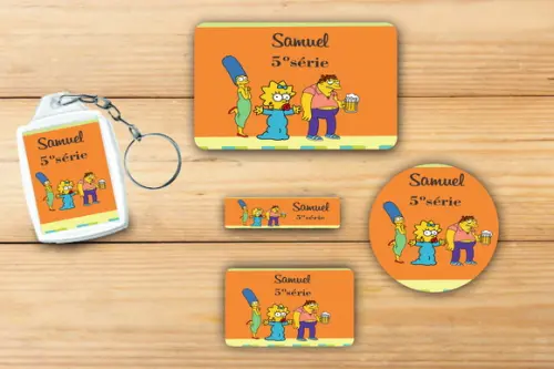 Adesivos Escolar+ Chaveiro Acrilico -simpson-mod 3