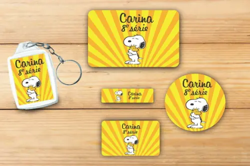 Adesivos Escolar+ Chaveiro Acrilico -snoopy-mod 4