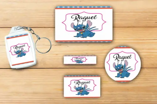 Adesivos Escolar+ Chaveiro Acrilico -stitch e Lilo-mod 4