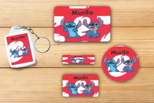 Adesivos Escolar+ Chaveiro Acrilico -stitch e Lilo-mod 3