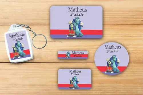 Adesivos Escolar+ Chaveiro Acrilico -sullivan-mod 1