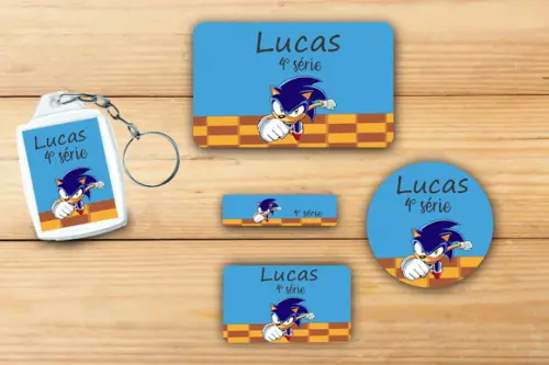 Adesivos Escolar+ Chaveiro Acrilico -sonic-mod 4