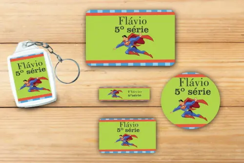 Adesivos Escolar+ Chaveiro Acrilico -super Homem-mod 2