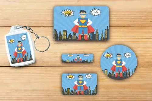 Adesivos Escolar+ Chaveiro Acrilico -super Heroi-mod 1