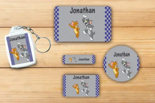 Adesivos Escolar+ Chaveiro Acrilico -tom e Jerry-mod 3