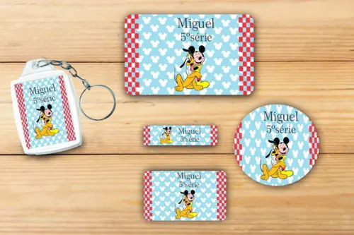 Adesivos Escolar+ Chaveiro Acrilico -turma do Mickey-mod 2