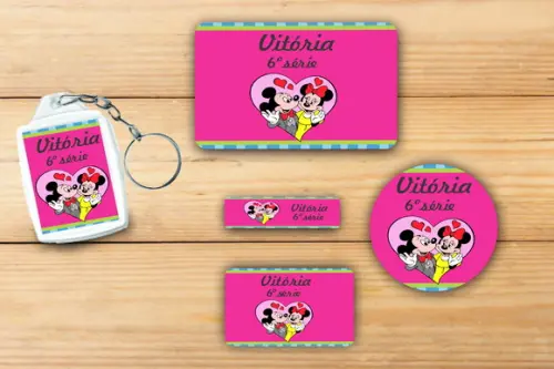 Adesivos Escolar+ Chaveiro Acrilico -turma do Mickey-mod 4