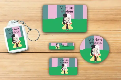 Adesivos Escolar+ Chaveiro Acrilico -vilões-modelo 2