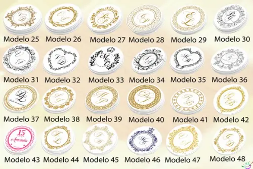 Adesivos Redondos- Monogramas Tradicionais