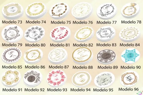 Adesivos Redondos- Monogramas Tradicionais