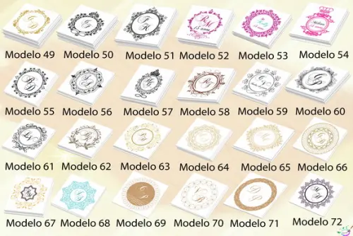 Adesivos Quadrados- Monogramas Tradicionais