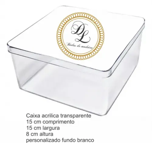 Caixa Acrilica 15x15x8-monograma 38