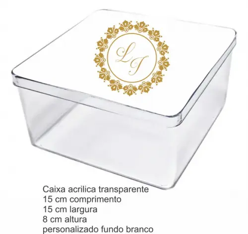 Caixa Acrilica 15x15x8-monograma 39