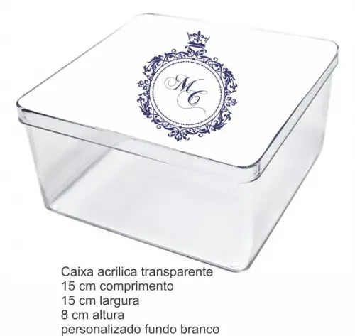 Caixa Acrilica 15x15x8-monograma 47