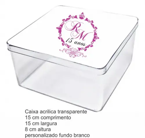 Caixa Acrilica 15x15x8-monograma 52