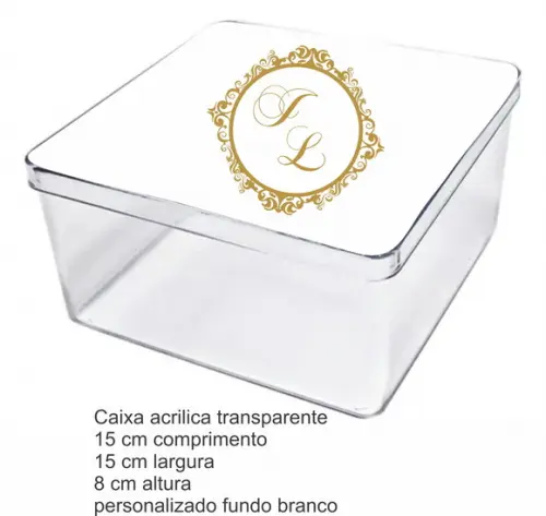 Caixa Acrilica 15x15x8-monograma 45