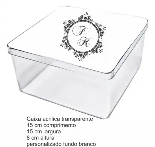 Caixa Acrilica 15x15x8-monograma 51
