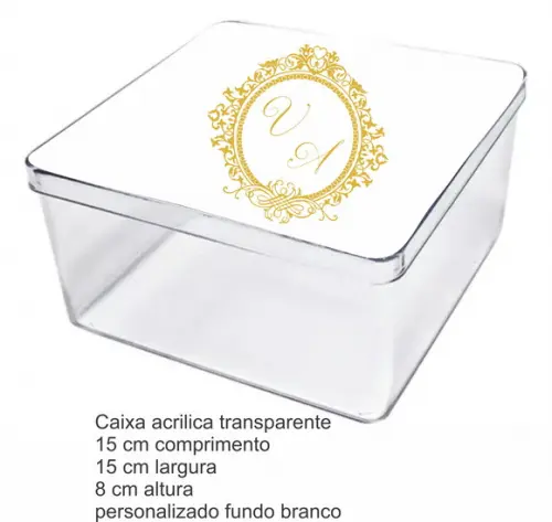 Caixa Acrilica 15x15x8-monograma 48