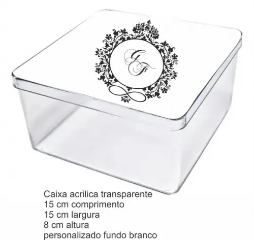 Caixa Acrilica 15x15x8-monograma 50