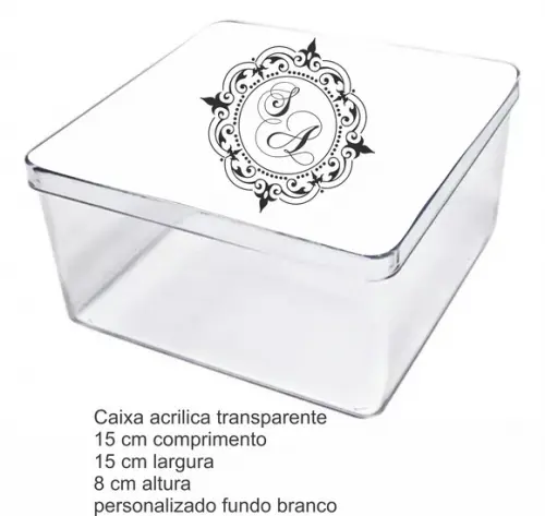 Caixa Acrilica 15x15x8-monograma 56
