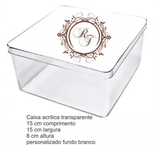 Caixa Acrilica 15x15x8-monograma 58