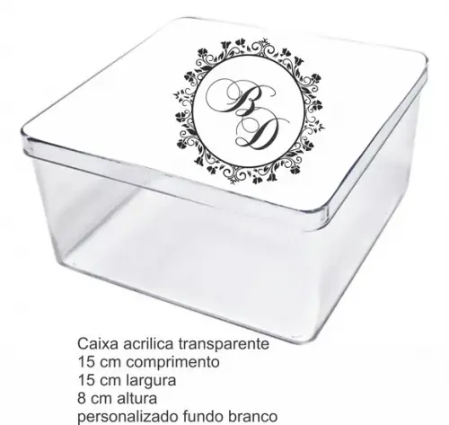 Caixa Acrilica 15x15x8-monograma 55