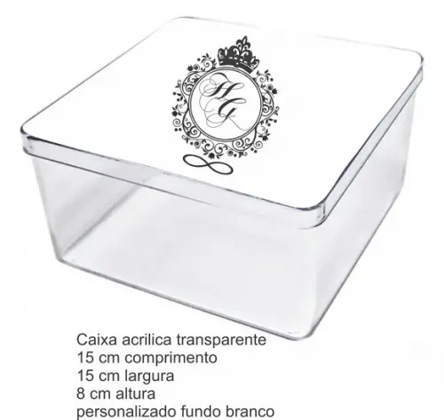Caixa Acrilica 15x15x8-monograma 57