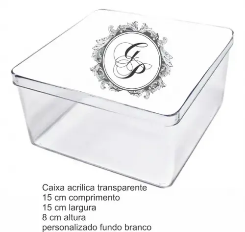 Caixa Acrilica 15x15x8-monograma 60
