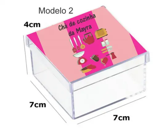 Caixa Acrilica 7x7x4- Chá de Cozinha/panela