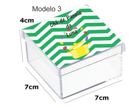 Caixa Acrilica 7x7x4- Chá de Cozinha/panela