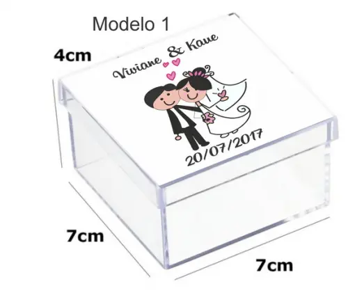 Caixa Acrilica 7x7x4- Casal