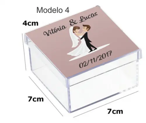 Caixa Acrilica 7x7x4- Casal