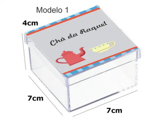 Caixa Acrilica 7x7x4- Chá de Cozinha/panela