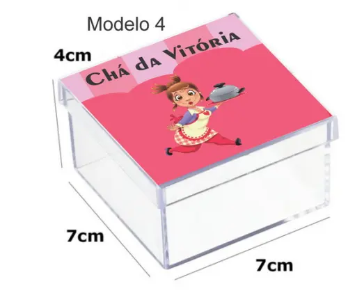 Caixa Acrilica 7x7x4- Chá de Cozinha/panela