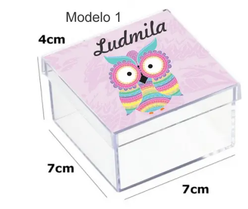 Caixa Acrilica 7x7x4- Coruja