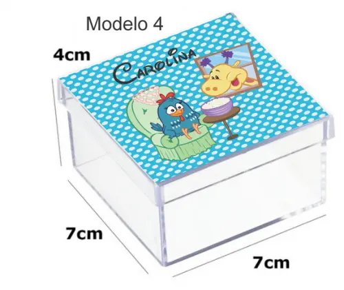 Caixa Acrilica 7x7x4- Galinha Pintadinha