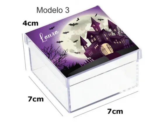 Caixa Acrilica 7x7x4- Halloween#1
