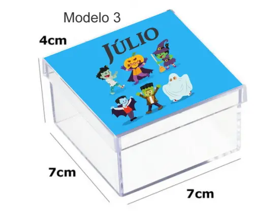 Caixa Acrilica 7x7x4- Halloween#2