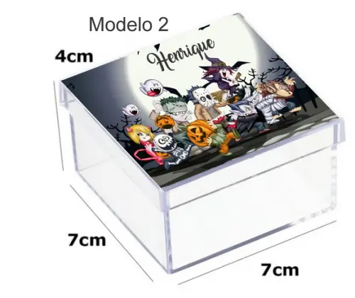 Caixa Acrilica 7x7x4- Halloween#2