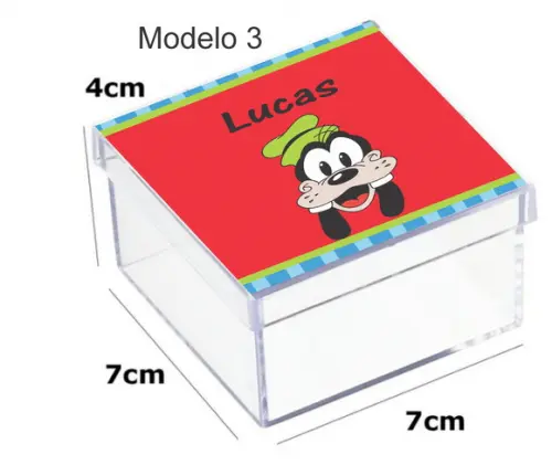 Caixa Acrilica 7x7x4- Pateta