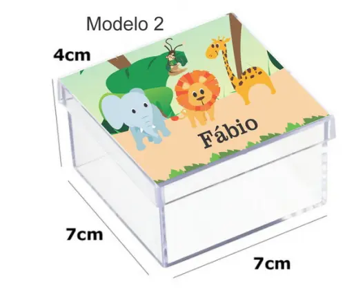 Caixa Acrilica 7x7x4- Safari