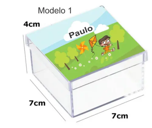Caixa Acrilica 7x7x4- Pipa e Catavento