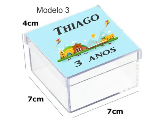 Caixa Acrilica 7x7x4- Pipa e Catavento