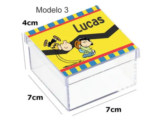Caixa Acrilica 7x7x4- Snoopy