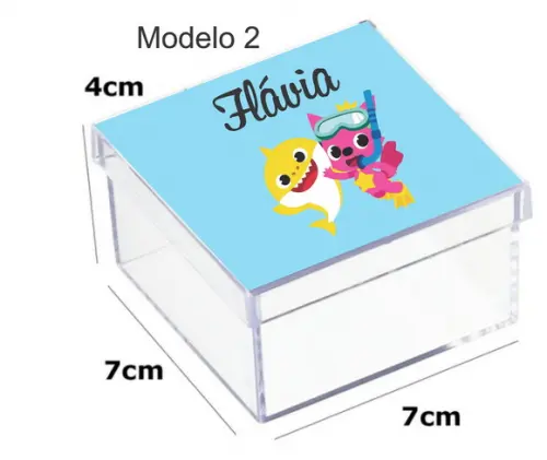 Caixa Acrilica 7x7x4-baby Shark