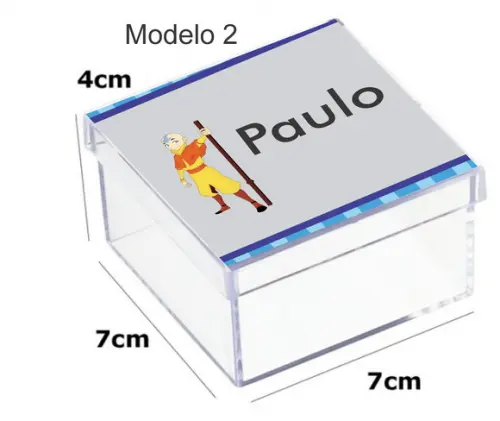 Caixa Acrilica 7x7x4-avatar Aang